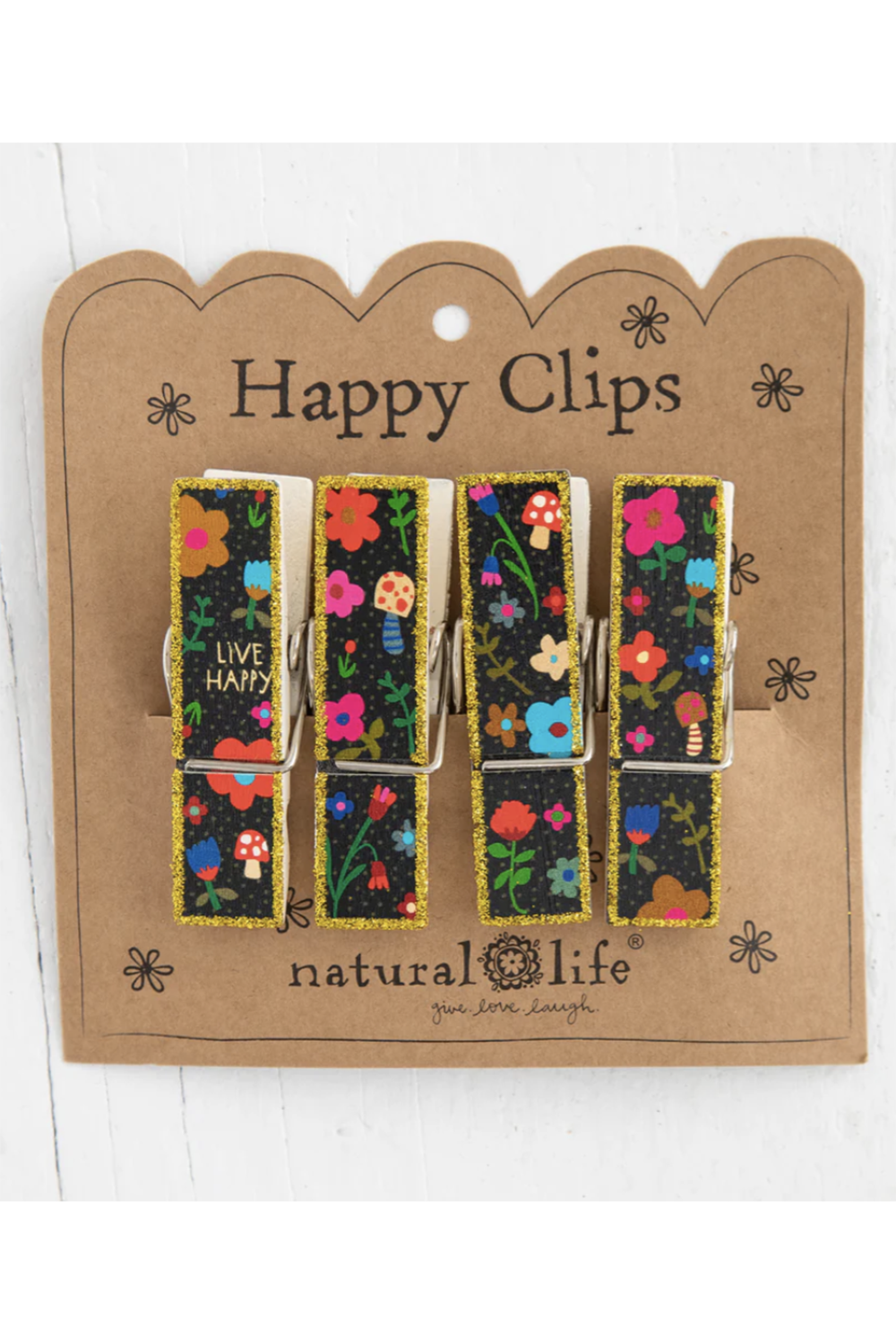 Chip Clip Set - Live Happy Floral