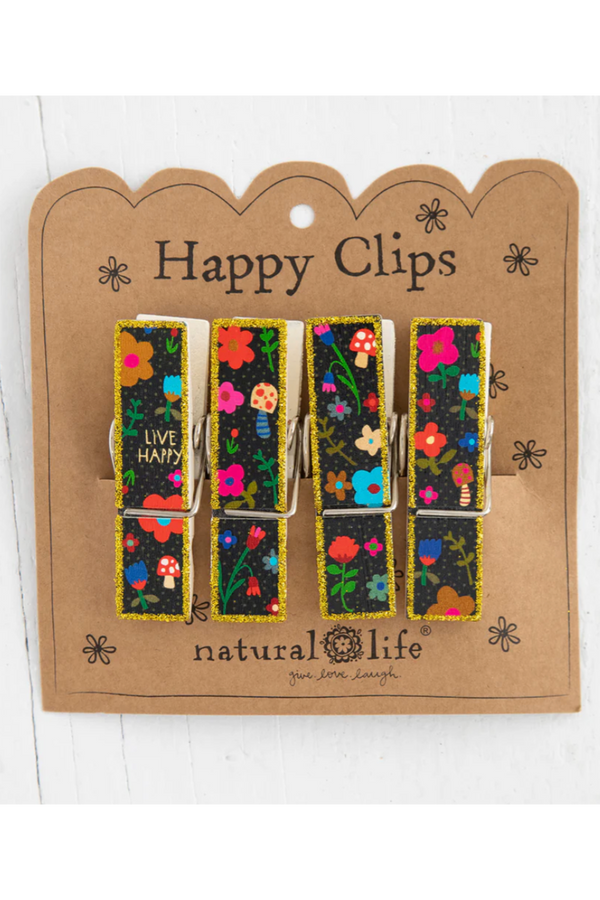 Chip Clip Set - Live Happy Floral