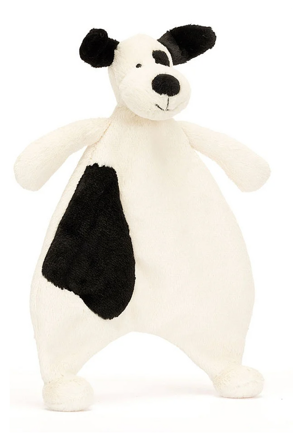 JELLYCAT Bashful Comforter - Black & Cream Puppy