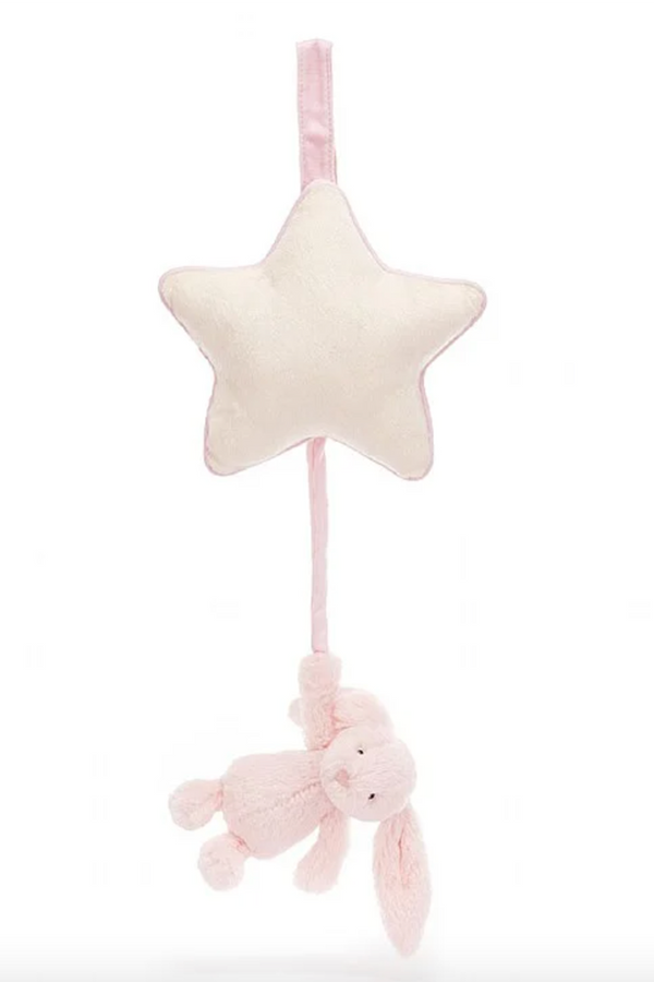 JELLYCAT Bashful Musical Pull - Pink Bunny