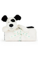 JELLYCAT Bashful Blankie - Black & Cream Puppy