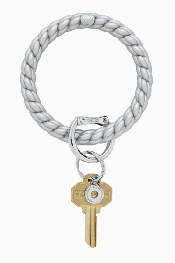 Silicone Big O Key Ring - Braided Quicksilver