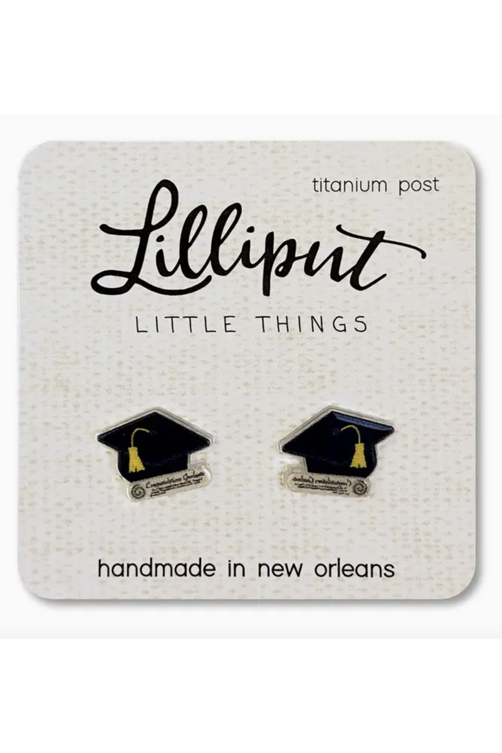 Mini Stud Icon Earring - Graduation Cap