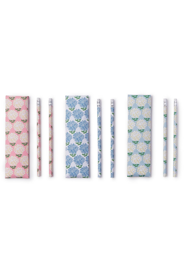 Hydrangea Print Pencil Set