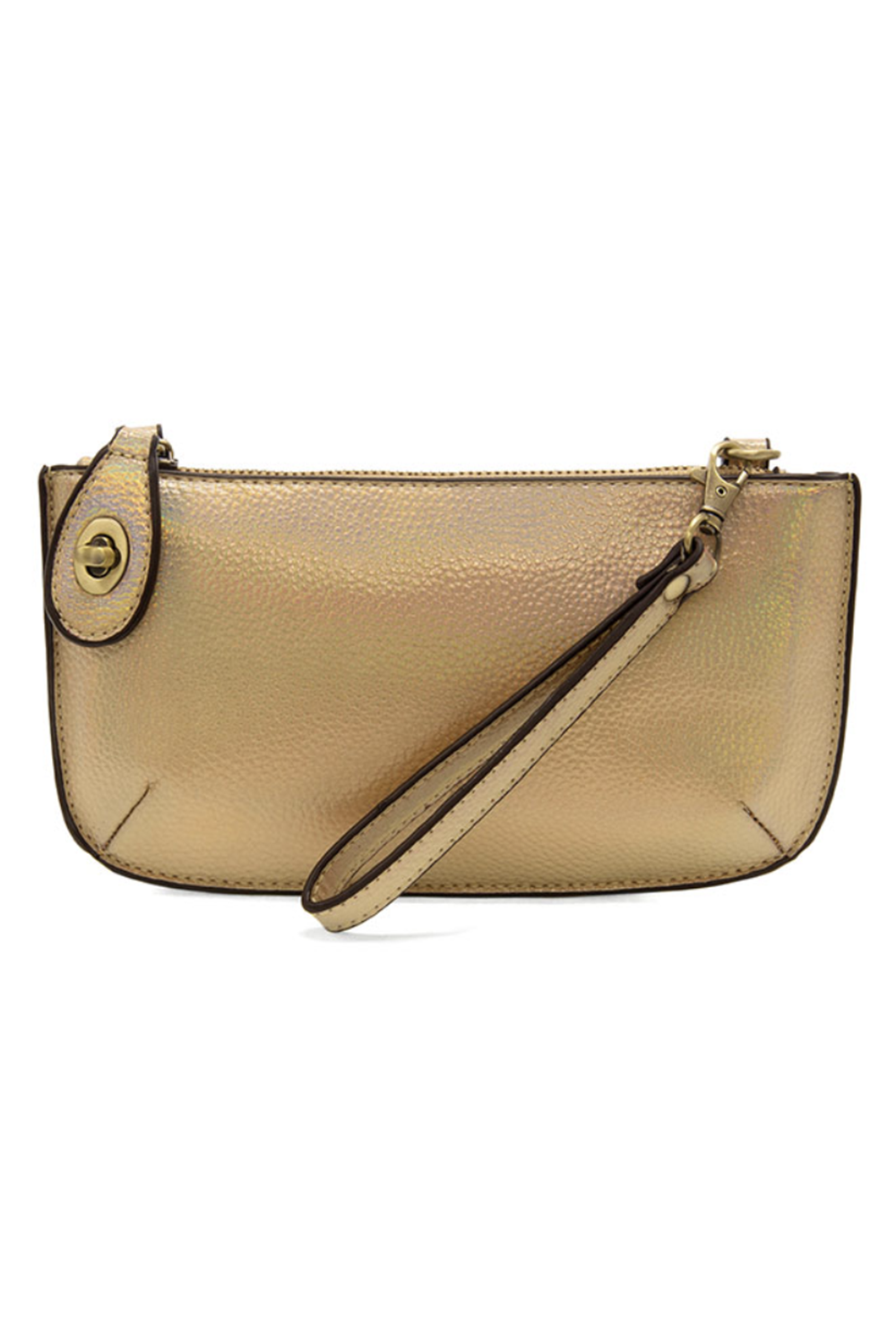 Joy Mini Crossbody Wristlet Clutch - Gold Holographic