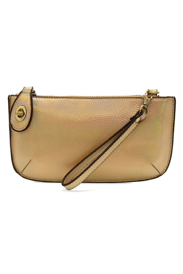 Joy Mini Crossbody Wristlet Clutch - Gold Holographic