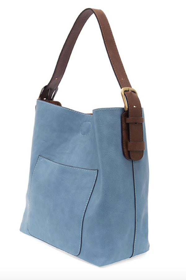 Joy Hobo-Style Handle Handbag - Tranquil Blue / Coffee