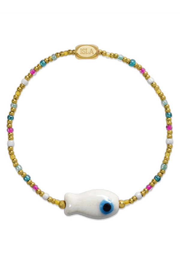 ISLA Stretch Gold Bracelet - Rainbow Fish Carnivale