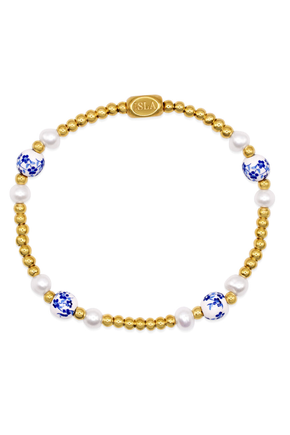 ISLA Stretch Gold Bracelet - Meditteranean Floral
