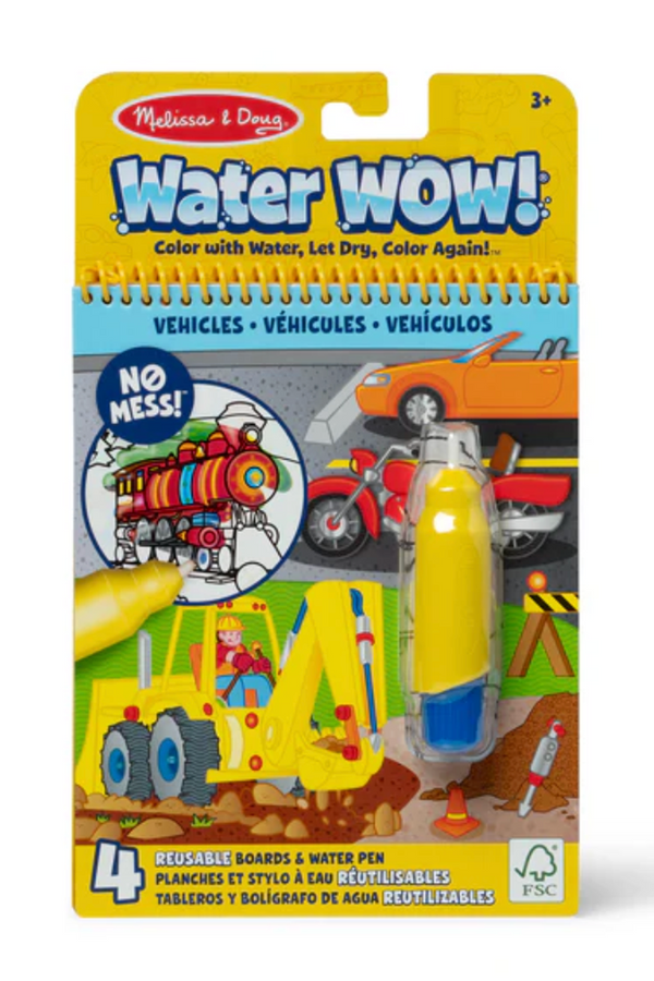 MD Water Wow Coloring Book - Vehicles