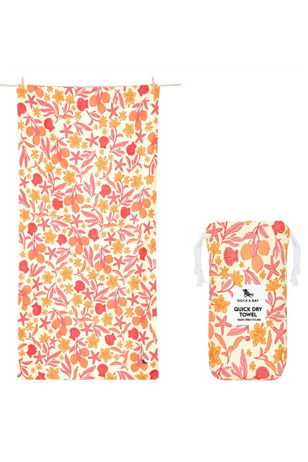 Quick Dry Beach Towel - Tangerine Tide