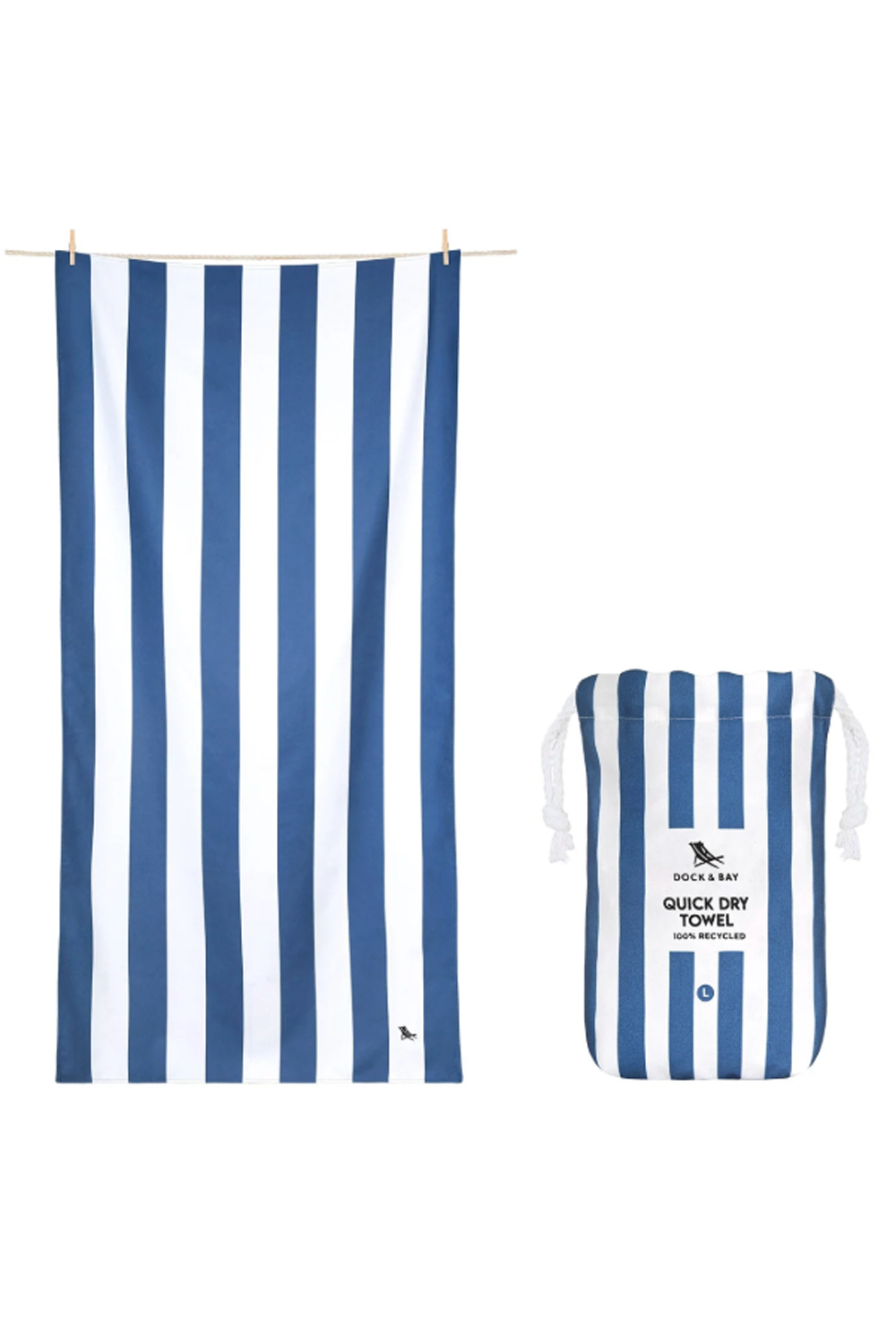 Quick Dry Beach Towel - Whitsunday Blue
