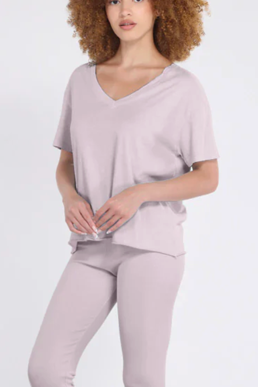 Bra30 V-Neck Jersey Tee - Lilac