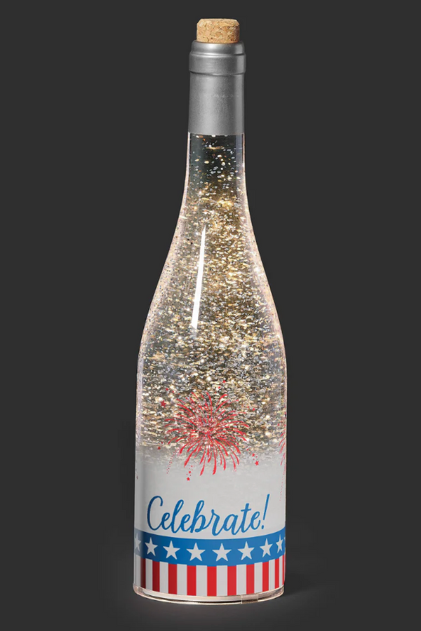 Lighted Swirl Bottle Figure - Patriotic