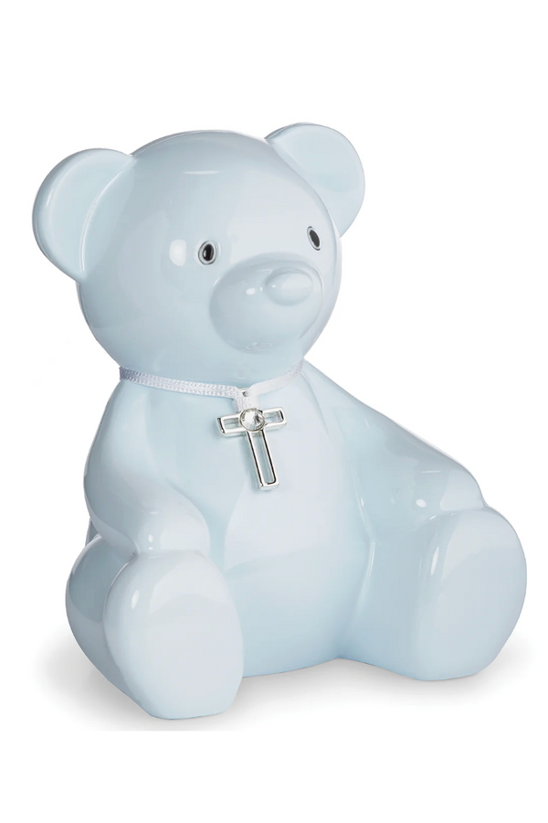 RM Bear Bank with Cross - Blue