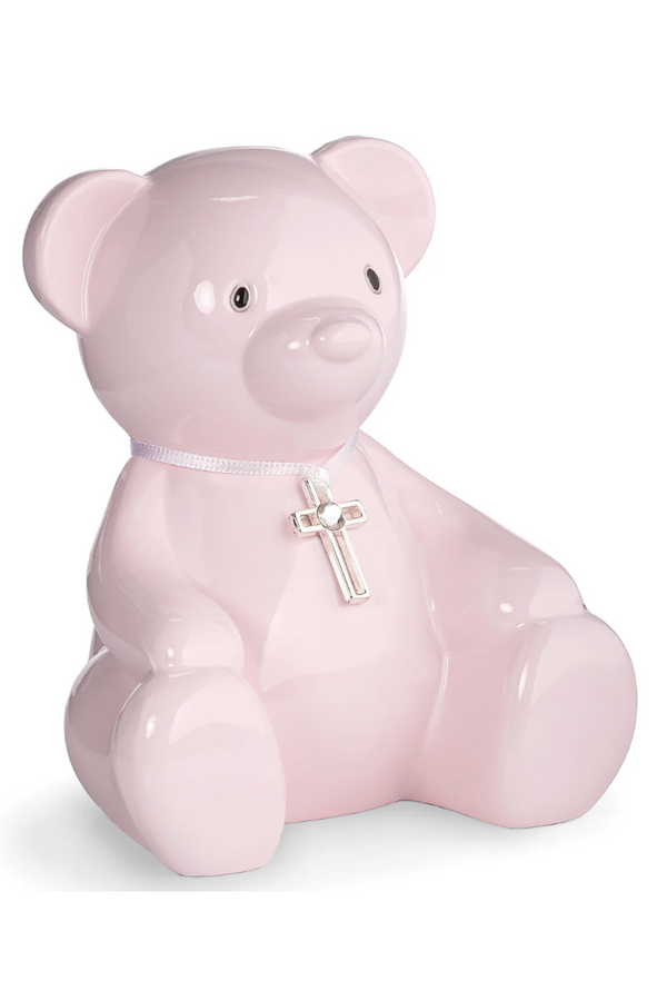 RM Bear Bank with Cross - Pink