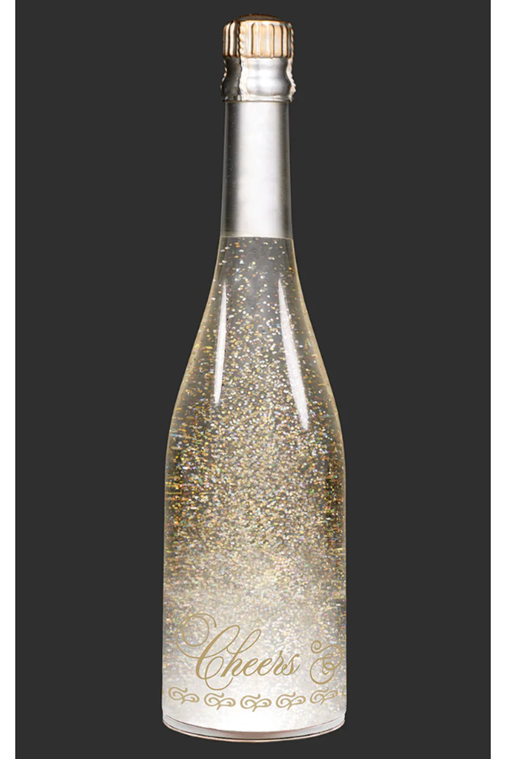 Lighted Swirl Bottle Figure - Cheers
