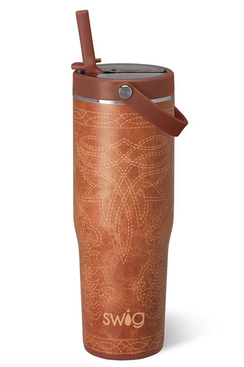 Swig Leakproof To-Go Tumbler - Saddle Stitch Cognac