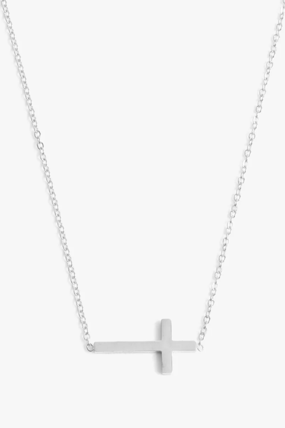 Marrin Cross Chain Necklace - Silver