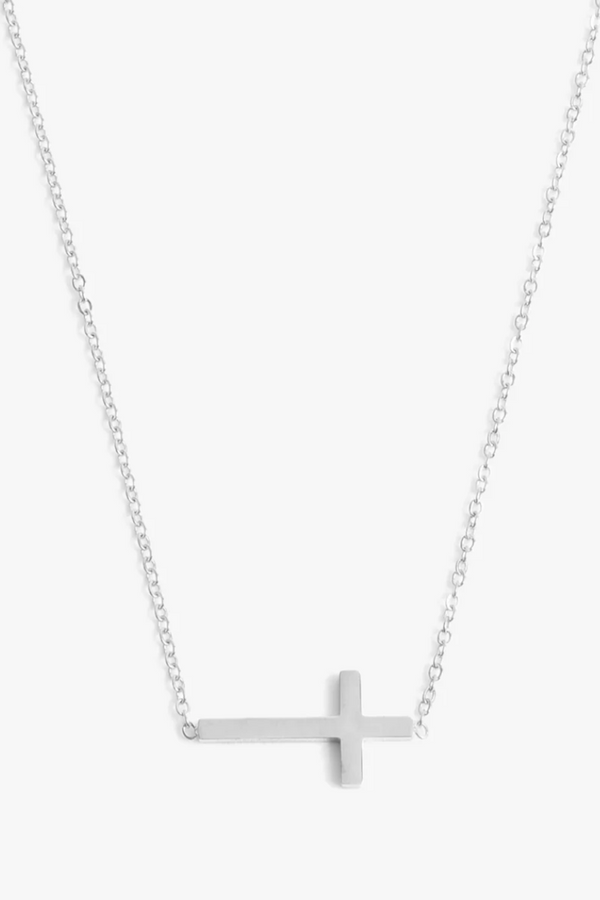 Marrin Cross Chain Necklace - Silver
