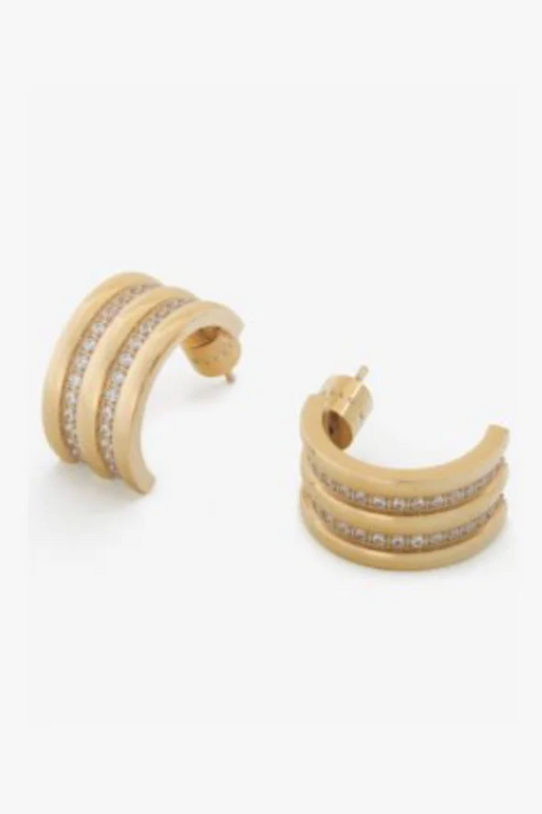 Petra Pave Hoop Earring - Gold