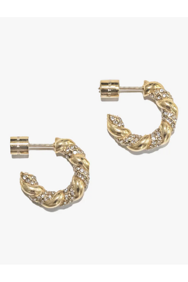Rita Hoops Pave - Gold