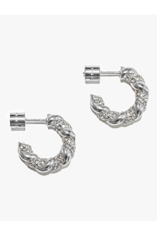 Rita Hoops Pave - Silver