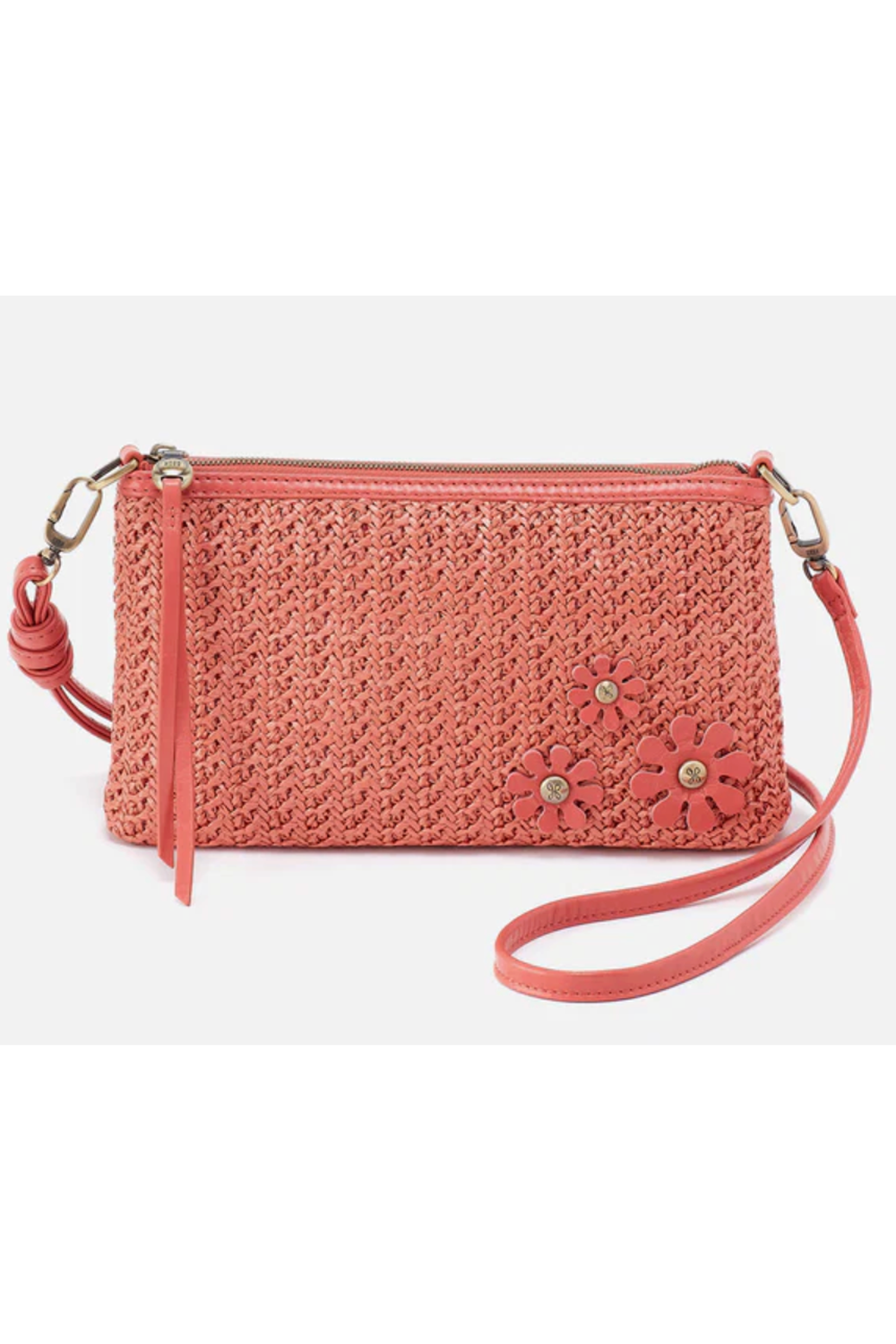 Darcy Crossbody Bag - Woven Straw Hide Wild Rose