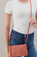 Darcy Crossbody Bag - Woven Straw Hide Wild Rose