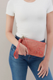 Darcy Crossbody Bag - Woven Straw Hide Wild Rose