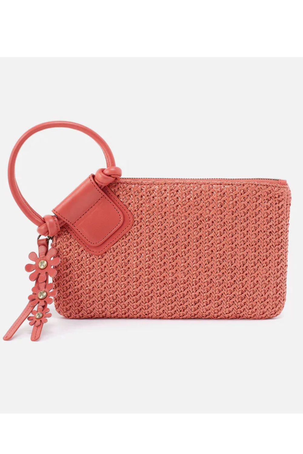 Sable Wristlet - Woven Straw Hide Wild Rose