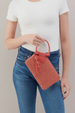 Sable Wristlet - Woven Straw Hide Wild Rose