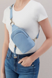 Cass Small Sling Bag - Velvet Hide Seabreeze