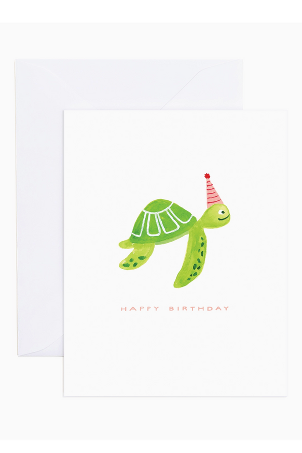 ES Single Birthday Greeting Card - Pierce Watercolor Turtle