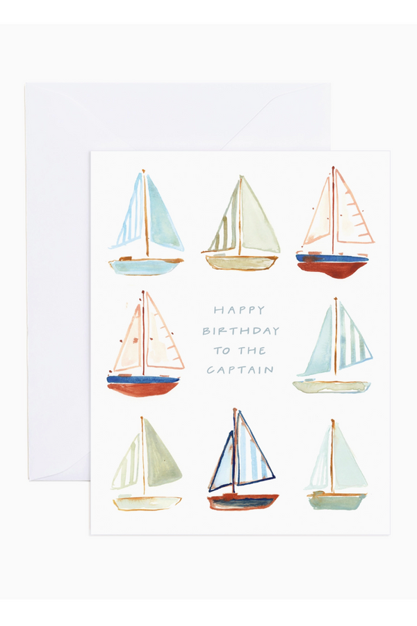 ES Single Birthday Greeting Card - Watercolor Sailboat
