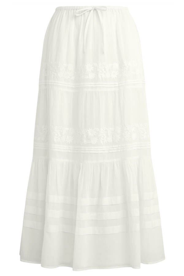 Mila Maxi Skirt - White Pearl