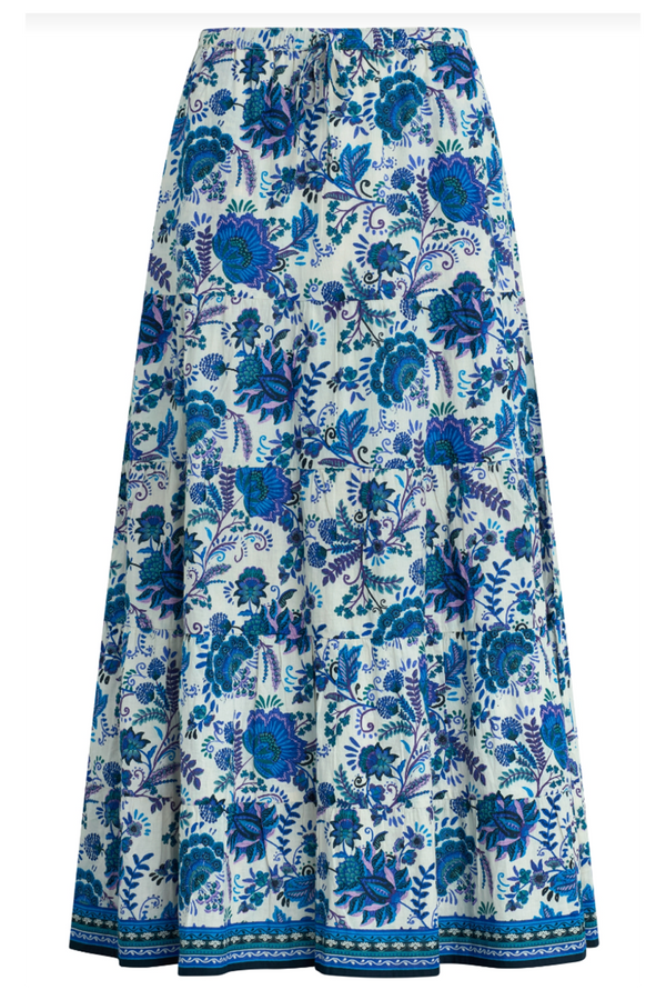 Lotus Maxi Skirt - Blue