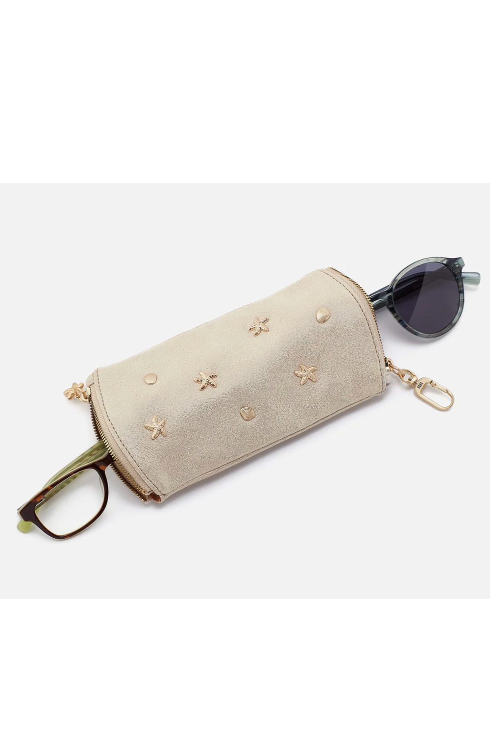 Spark Eyeglass Case - Metallic Hide Sand Shimmer