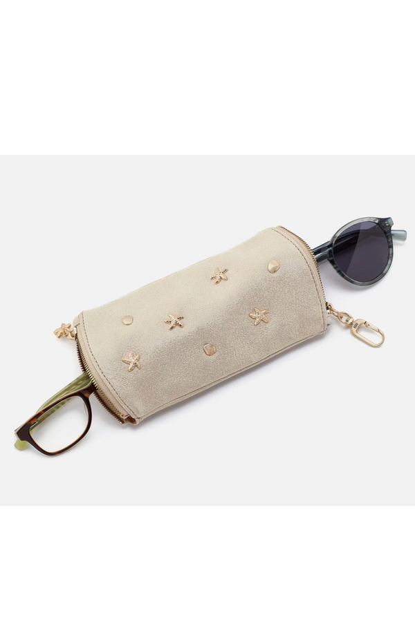 Spark Eyeglass Case - Metallic Hide Sand Shimmer