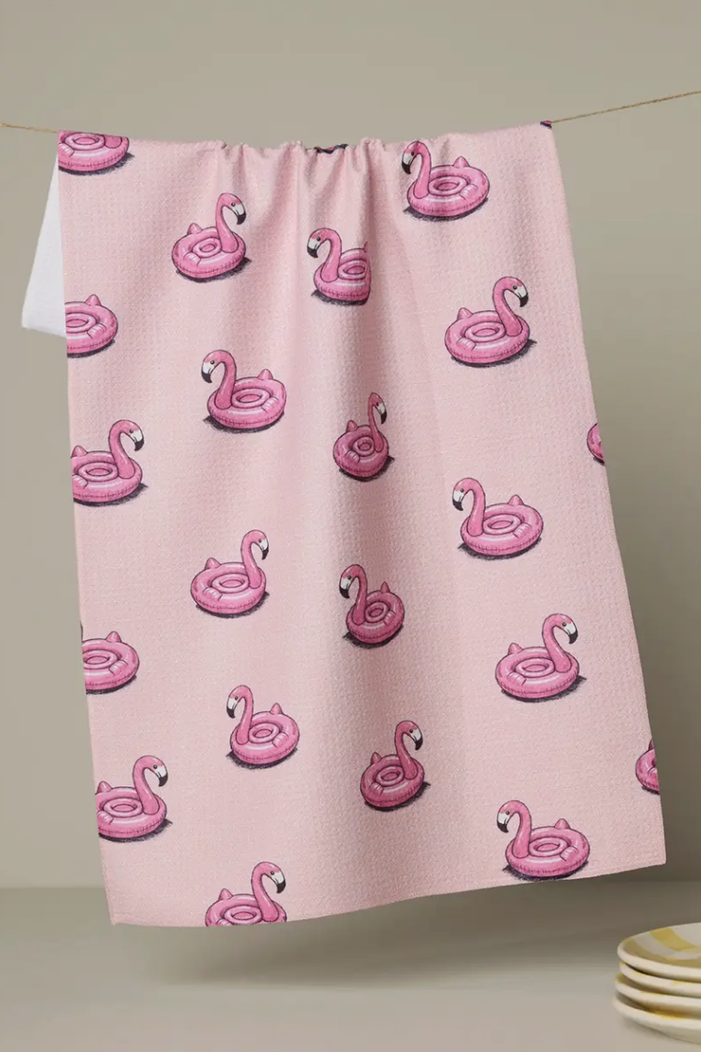 Geometry Kitchen Tea Towel - Flamingo Floatie