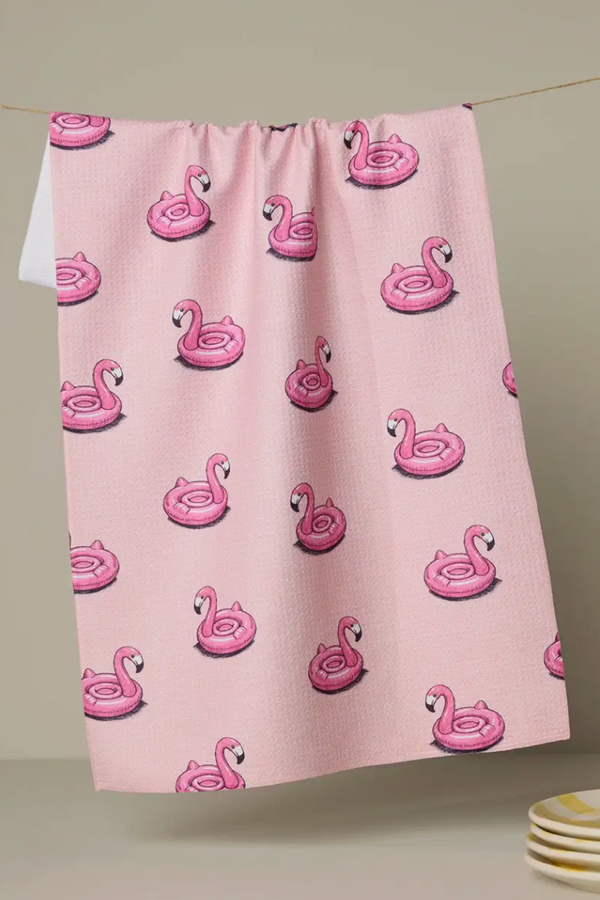 Geometry Kitchen Tea Towel - Flamingo Floatie