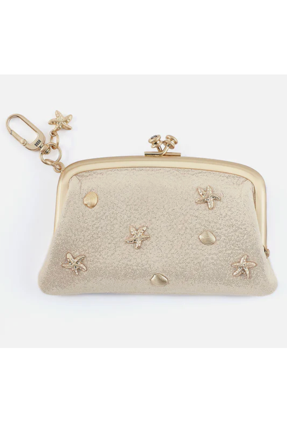 Cheer Framed Pouch - Metallic Hide Sand Shimmer
