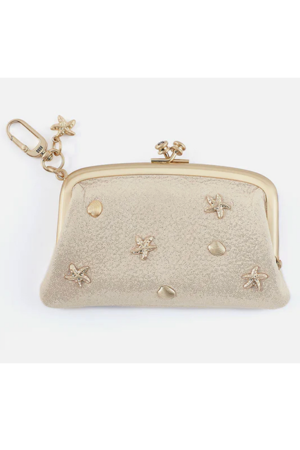 Cheer Framed Pouch - Metallic Hide Sand Shimmer
