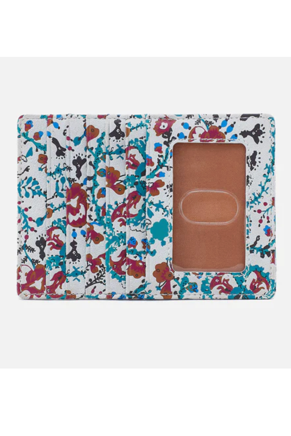 Euro Slide Card Holder - Printed Hide Batik Blooms