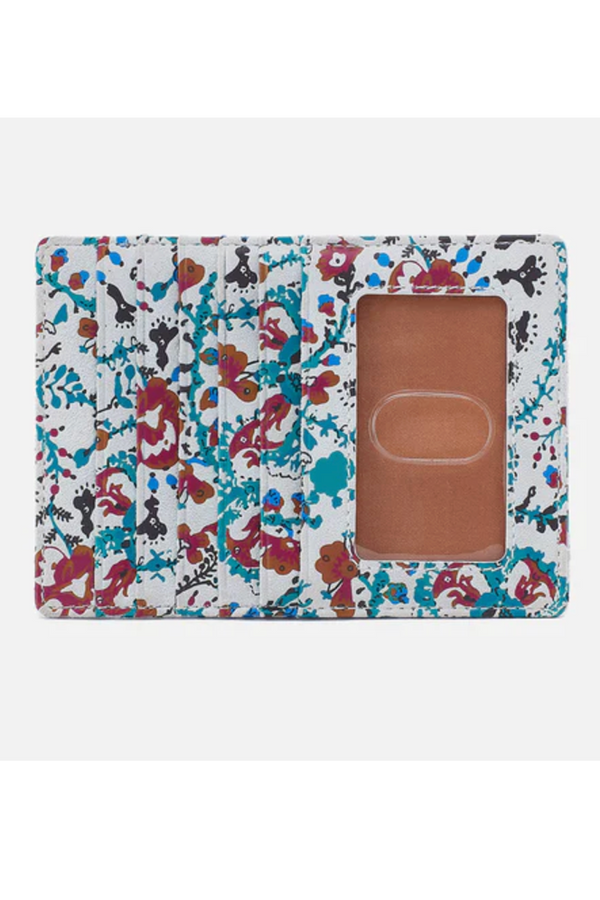 Euro Slide Card Holder - Printed Hide Batik Blooms