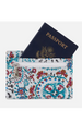 Euro Slide Card Holder - Printed Hide Batik Blooms