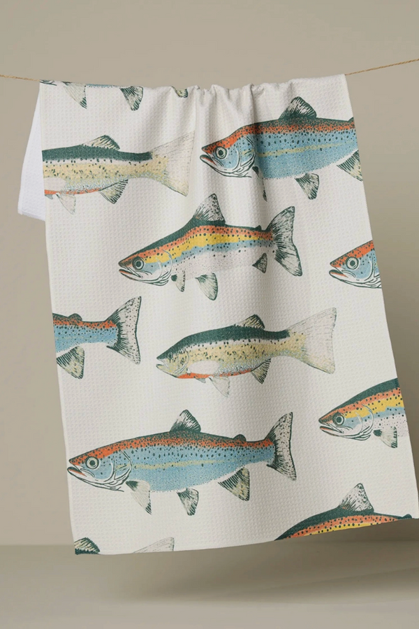 Geometry Kitchen Tea Towel - Hooked on Fishing