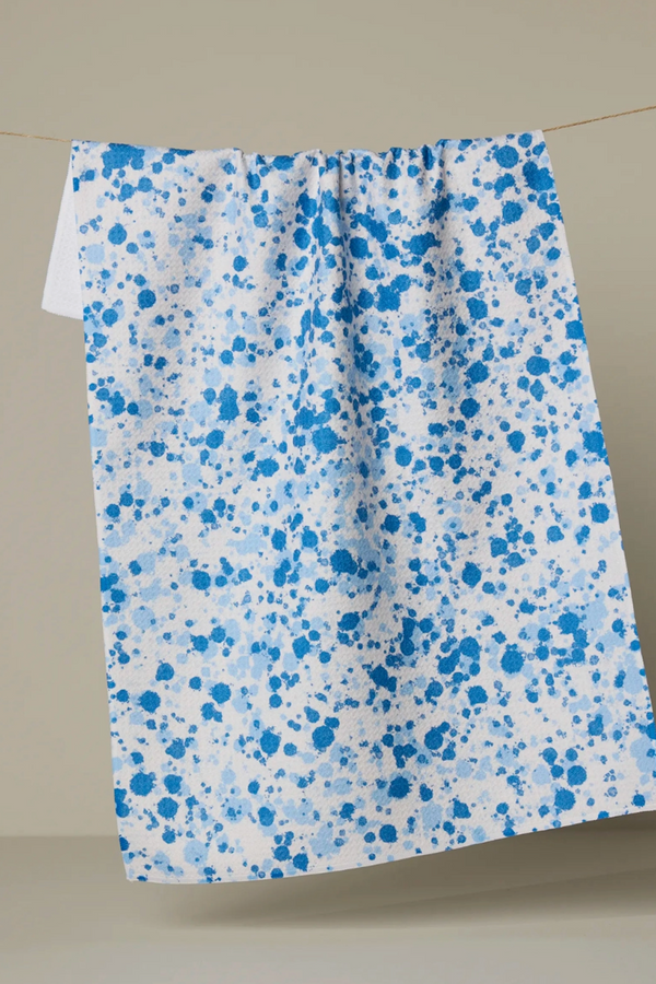 Geometry Kitchen Tea Towel - Indigo Splash