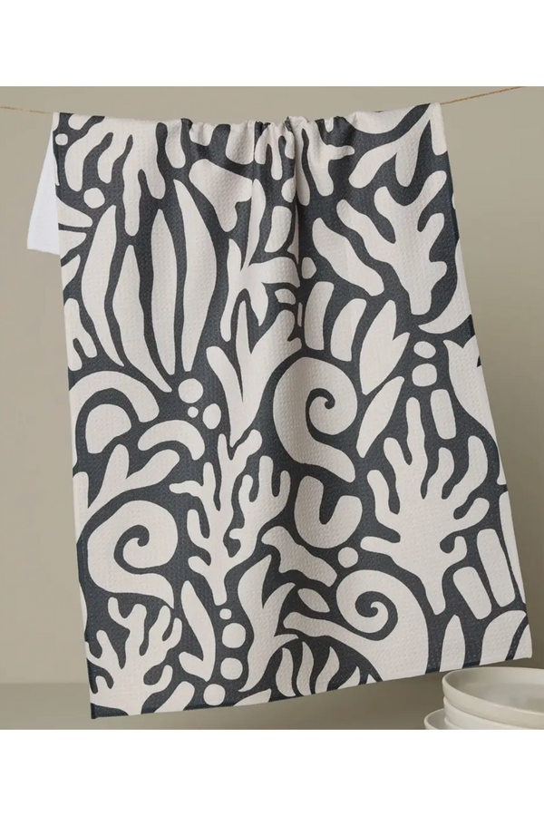 Geometry Kitchen Tea Towel - Inkwell Reef