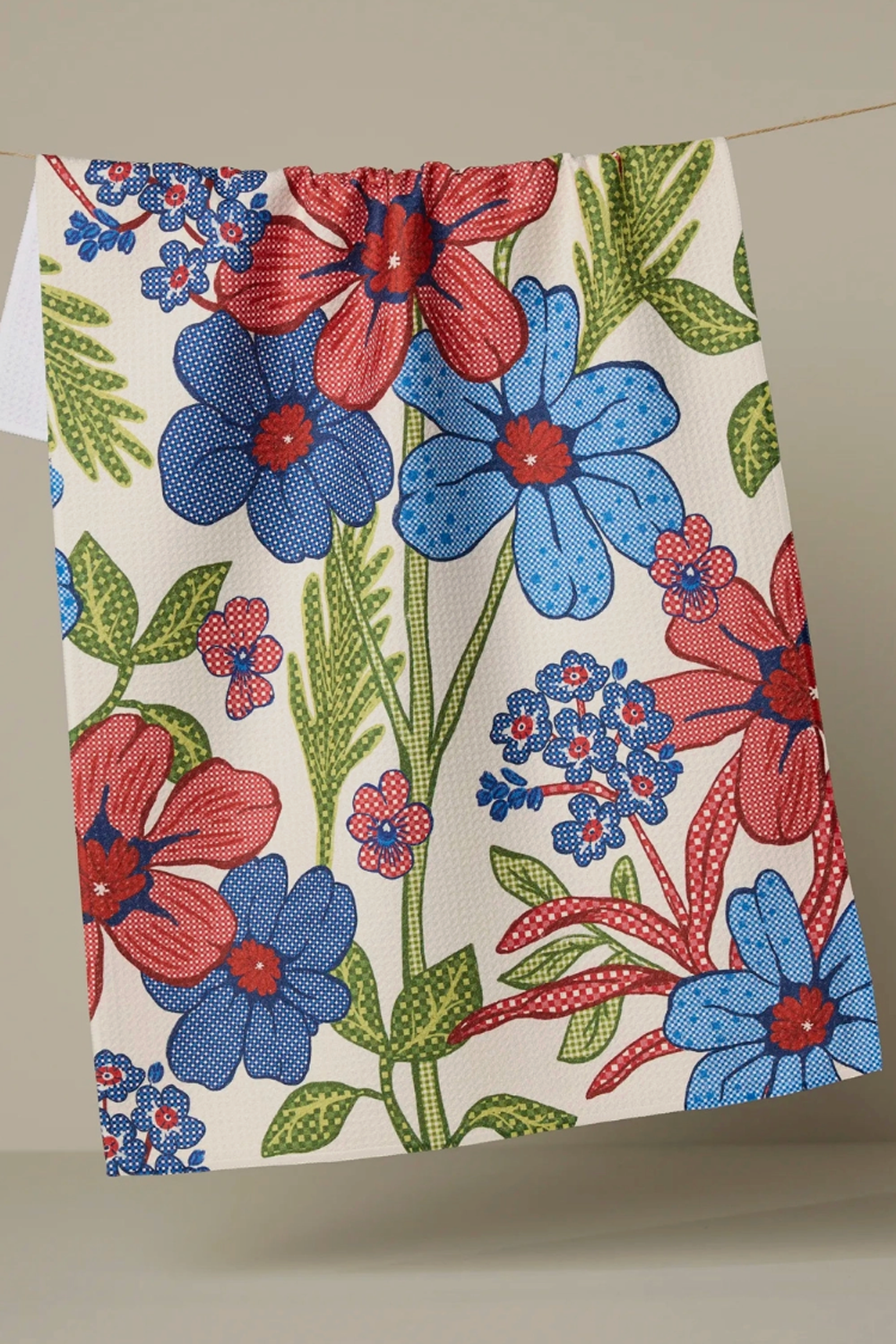 Geometry Kitchen Tea Towel - Plaid Floral